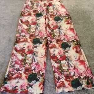 PrettyLittleThing Rose Femme Renaissance Print Pants
